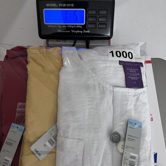 NWT Lot Of Three Beverly Drive Women 2X Button 3/4 Tab Sleeve Top Gold White Red - Picture 16 of 16